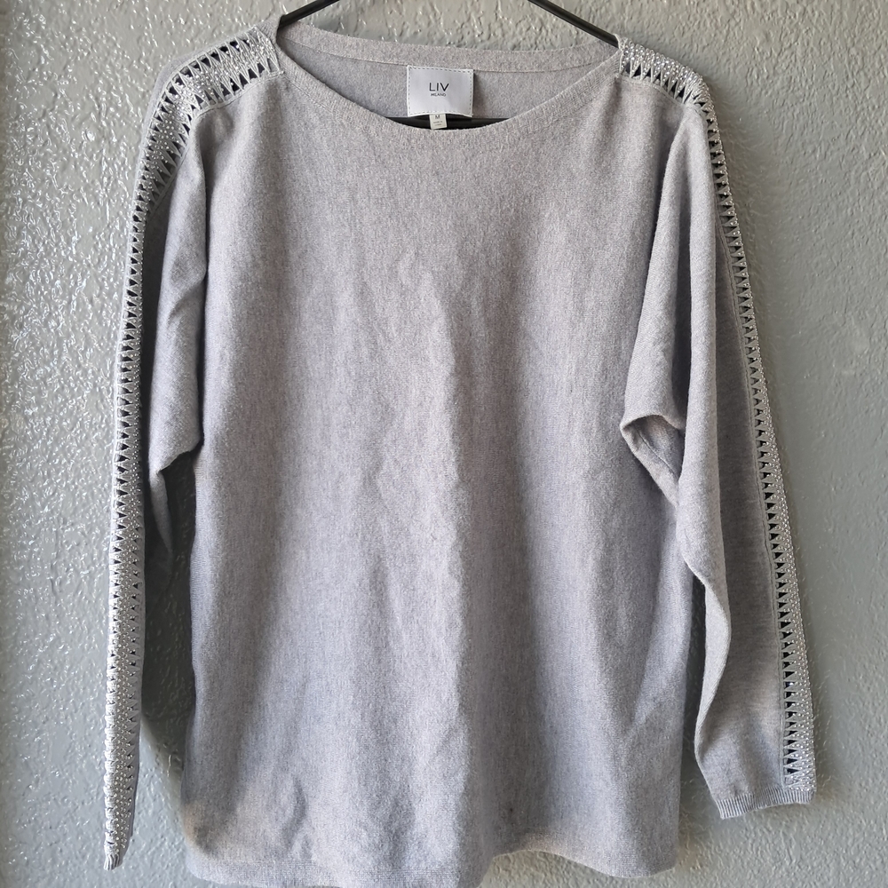 Milano Light Gray Crew Neck Sweater